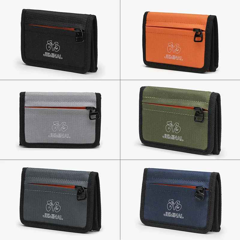 Japanese Style Nylon Trifold Wallet Casual Unisex Young Novelty Money Bag Purse with Zipper Coin ID Card Holder for Men Women