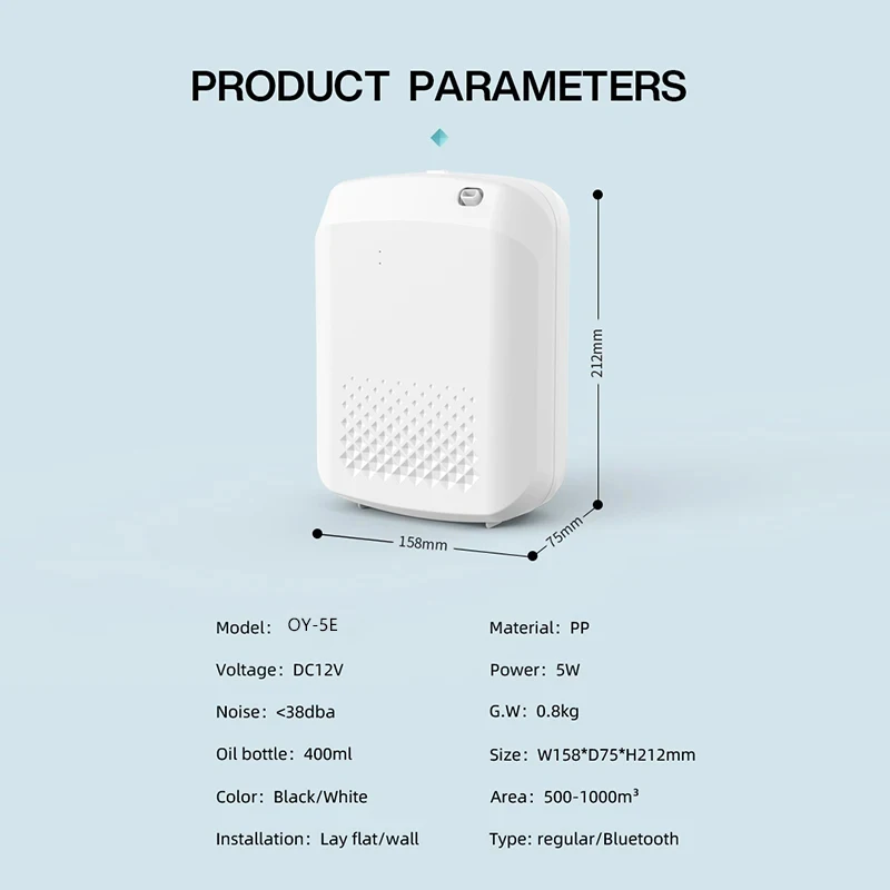 Room Fragrance Diffuser Wall Mounted Hotel Air Freshener Bluetooth Flavoring Diffuser For Essential Oil Electric Smell For Home