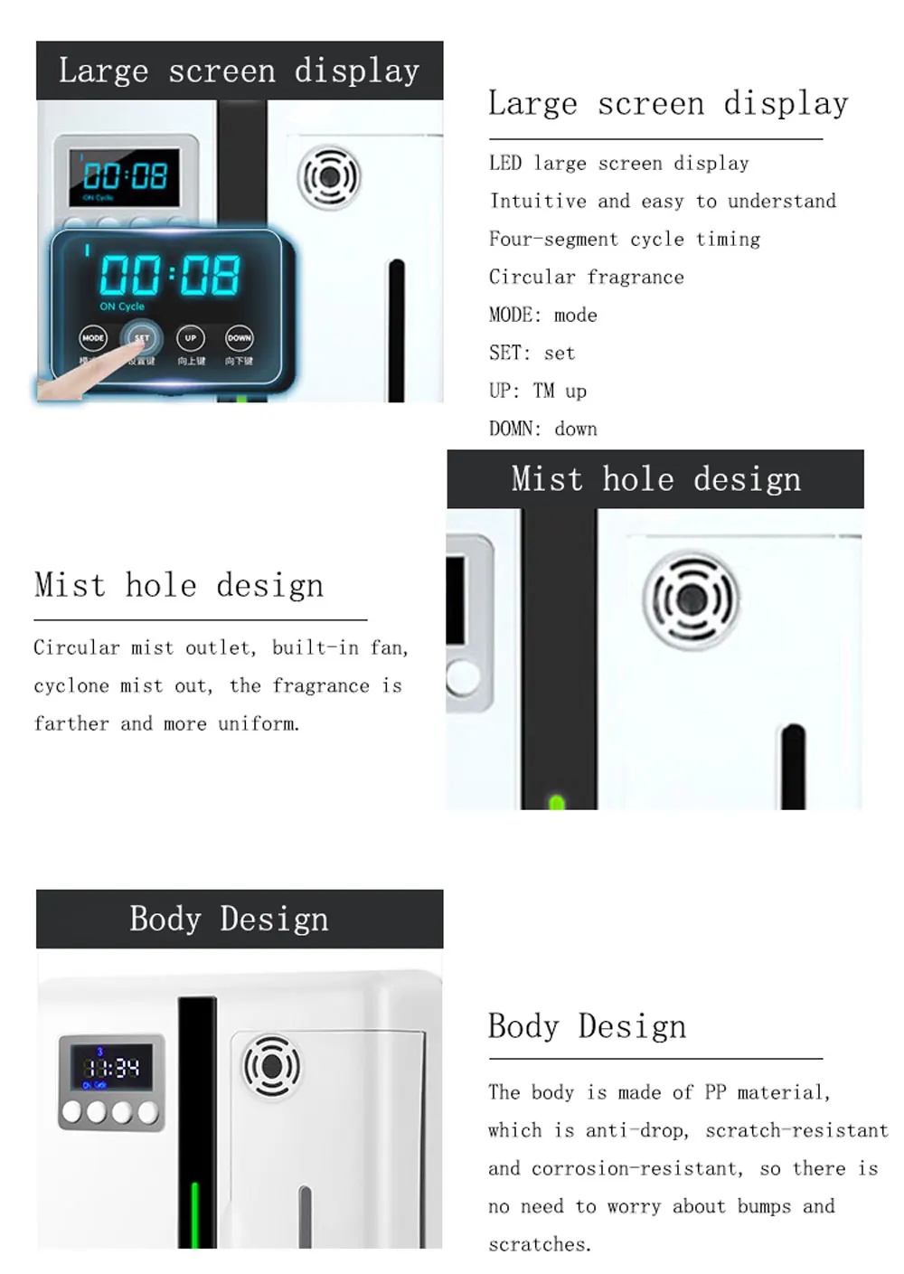 Room Fragrance Diffuser Wall Mounted Hotel Air Freshener Bluetooth Flavoring Diffuser For Essential Oil Electric Smell For Home