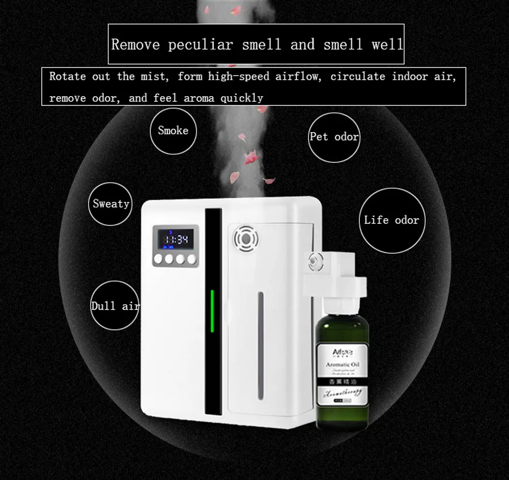 Room Fragrance Diffuser Wall Mounted Hotel Air Freshener Bluetooth Flavoring Diffuser For Essential Oil Electric Smell For Home