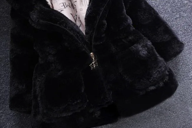 1-7 Year Baby Girls Jacket Autumn Winter Warm Faux Fur Coat For Girls Christmas Princess Outwear Fashion Plush Children Clothing