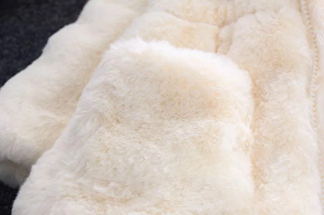1-7 Year Baby Girls Jacket Autumn Winter Warm Faux Fur Coat For Girls Christmas Princess Outwear Fashion Plush Children Clothing