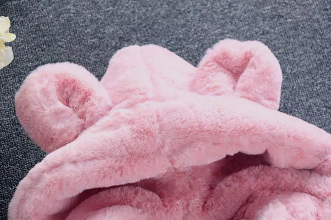 1-7 Year Baby Girls Jacket Autumn Winter Warm Faux Fur Coat For Girls Christmas Princess Outwear Fashion Plush Children Clothing