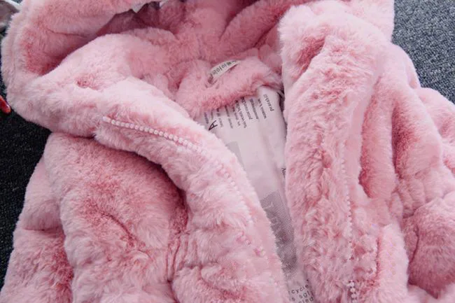 1-7 Year Baby Girls Jacket Autumn Winter Warm Faux Fur Coat For Girls Christmas Princess Outwear Fashion Plush Children Clothing