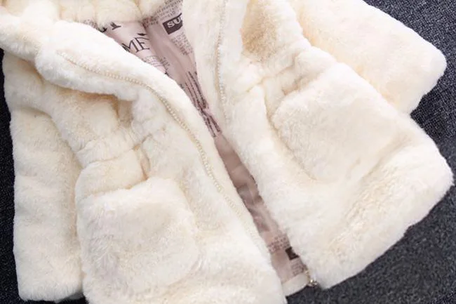 1-7 Year Baby Girls Jacket Autumn Winter Warm Faux Fur Coat For Girls Christmas Princess Outwear Fashion Plush Children Clothing