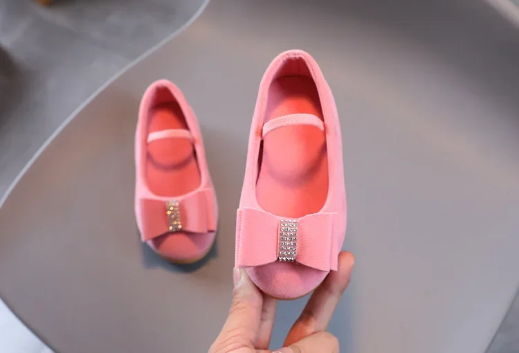 Little Girl Leather Shoes Simple Fashion Children Princess Shoes Solid Color Flats Causal Kids Versatile Bowtie Loafers Moccasin