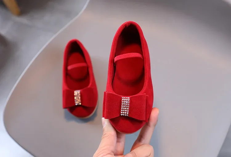 Little Girl Leather Shoes Simple Fashion Children Princess Shoes Solid Color Flats Causal Kids Versatile Bowtie Loafers Moccasin
