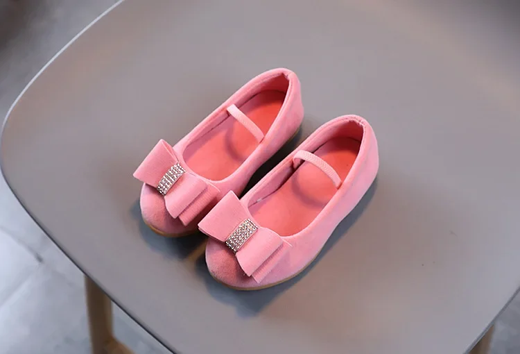 Little Girl Leather Shoes Simple Fashion Children Princess Shoes Solid Color Flats Causal Kids Versatile Bowtie Loafers Moccasin