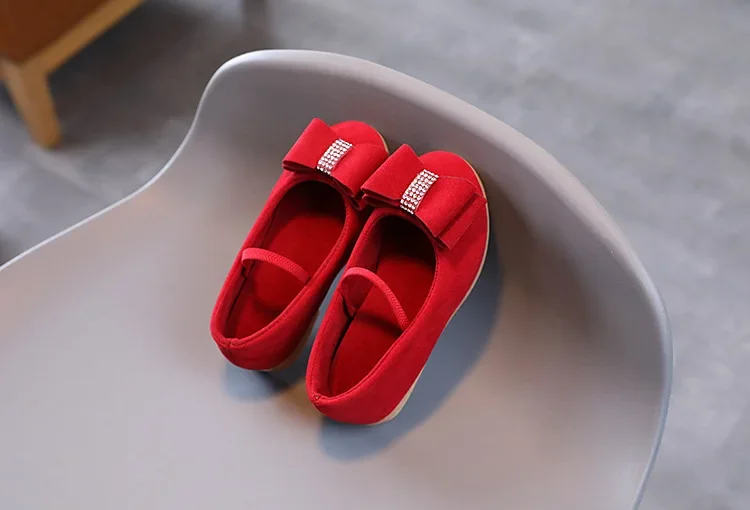 Little Girl Leather Shoes Simple Fashion Children Princess Shoes Solid Color Flats Causal Kids Versatile Bowtie Loafers Moccasin