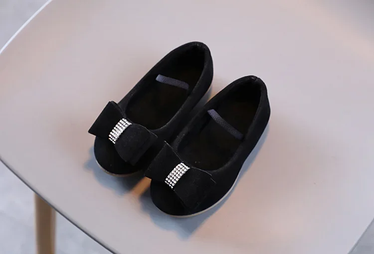 Little Girl Leather Shoes Simple Fashion Children Princess Shoes Solid Color Flats Causal Kids Versatile Bowtie Loafers Moccasin