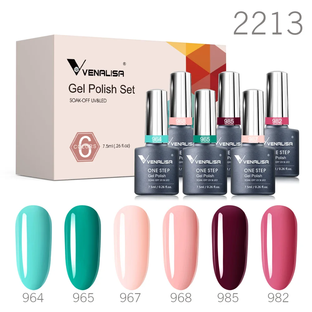 Venalisa Nail Gel Polish Kit HEMA TPO FREE Nude Pink Color Collection Self Leveling Full Coverage Nail Manicure Set 6Pcs Kit