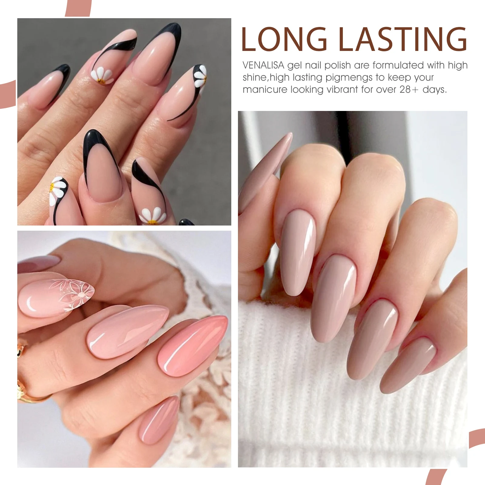 Venalisa Nail Gel Polish Kit HEMA TPO FREE Nude Pink Color Collection Self Leveling Full Coverage Nail Manicure Set 6Pcs Kit