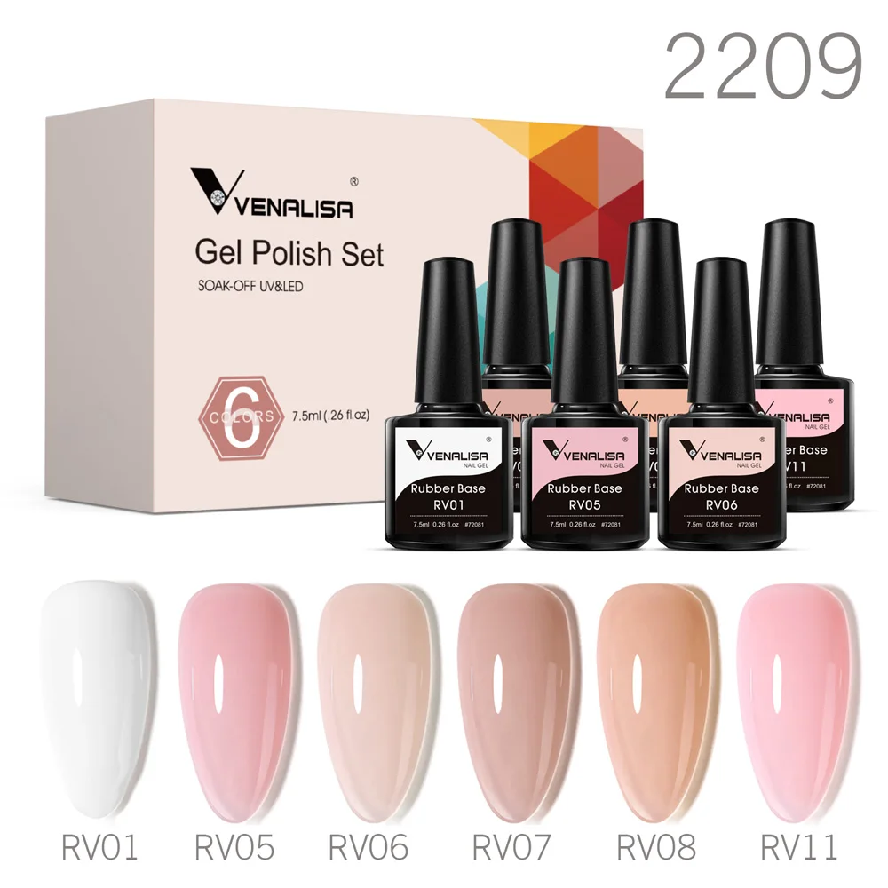 Venalisa Nail Gel Polish Kit HEMA TPO FREE Nude Pink Color Collection Self Leveling Full Coverage Nail Manicure Set 6Pcs Kit