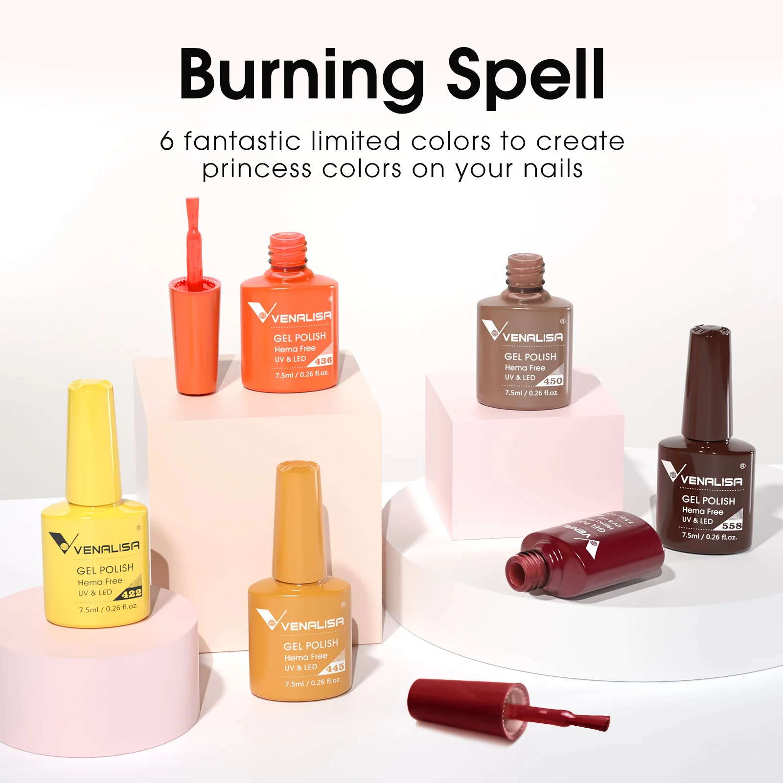 Venalisa Nail Gel Polish Kit HEMA TPO FREE Nude Pink Color Collection Self Leveling Full Coverage Nail Manicure Set 6Pcs Kit