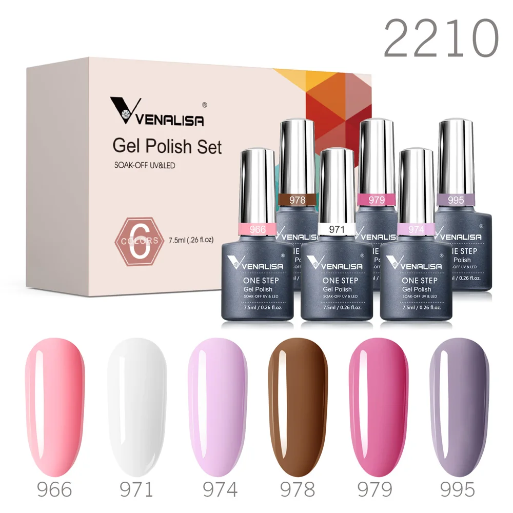 Venalisa Nail Gel Polish Kit HEMA TPO FREE Nude Pink Color Collection Self Leveling Full Coverage Nail Manicure Set 6Pcs Kit