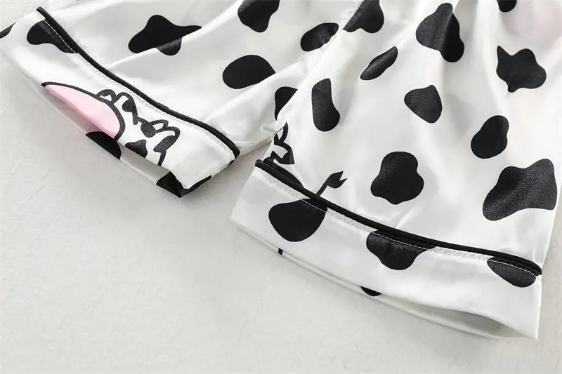 Boys Girls Kids Pajama Sets Cartoon Cow Short Sleeve T-Shirt Tops with Pants Toddler Baby Sleeping Clothes Pijamas Sleepwear