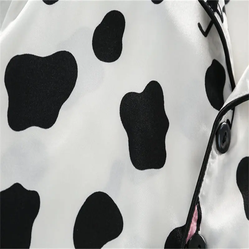 Boys Girls Kids Pajama Sets Cartoon Cow Short Sleeve T-Shirt Tops with Pants Toddler Baby Sleeping Clothes Pijamas Sleepwear