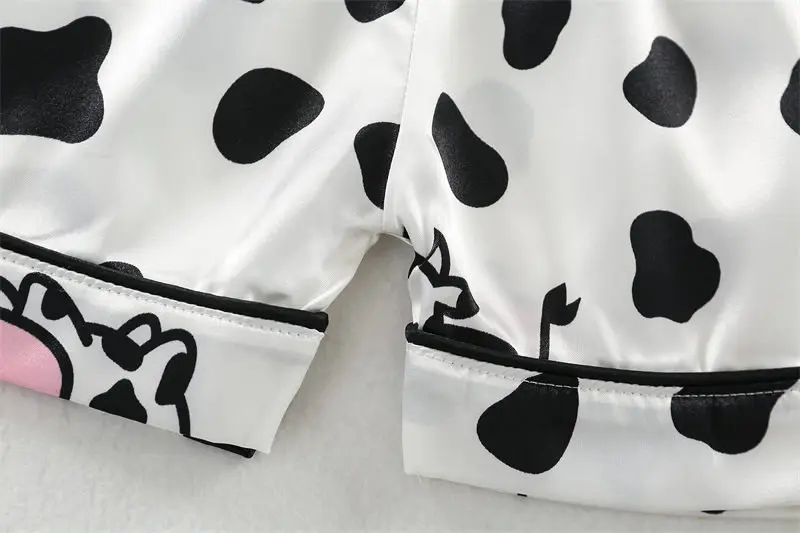 Boys Girls Kids Pajama Sets Cartoon Cow Short Sleeve T-Shirt Tops with Pants Toddler Baby Sleeping Clothes Pijamas Sleepwear
