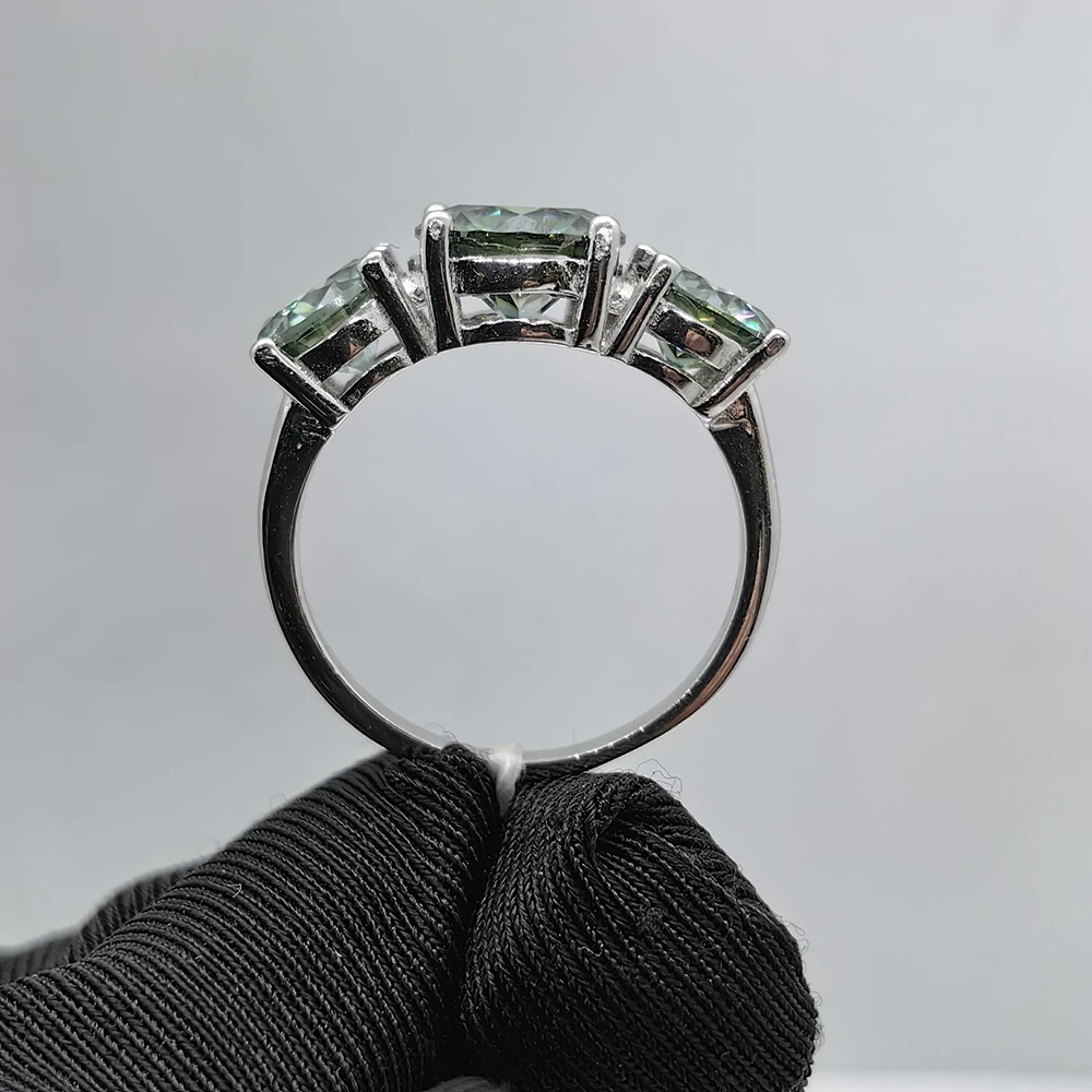JoyceJelly S925 Sterling Silver Colors Moissanite Ring 2CT 4CT Total Full Moissanite Diamond Jewelry For Wedding Engagement Gift