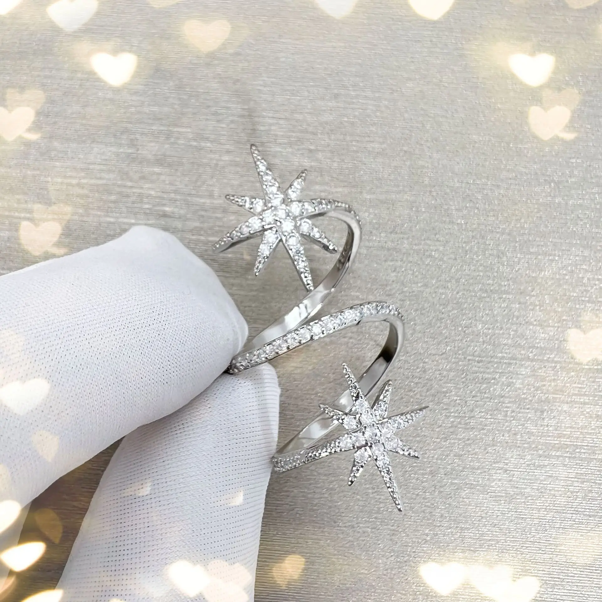 Temperament decompression eight star open ring niche design sense fashion personality index finger ring