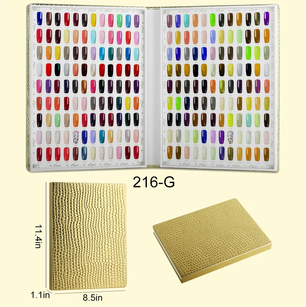 New 308/216/160/120 Professional Model Nail Polish Color Leather Cover Display Bookshelf Color Card Chart Painting Nail Art Tool