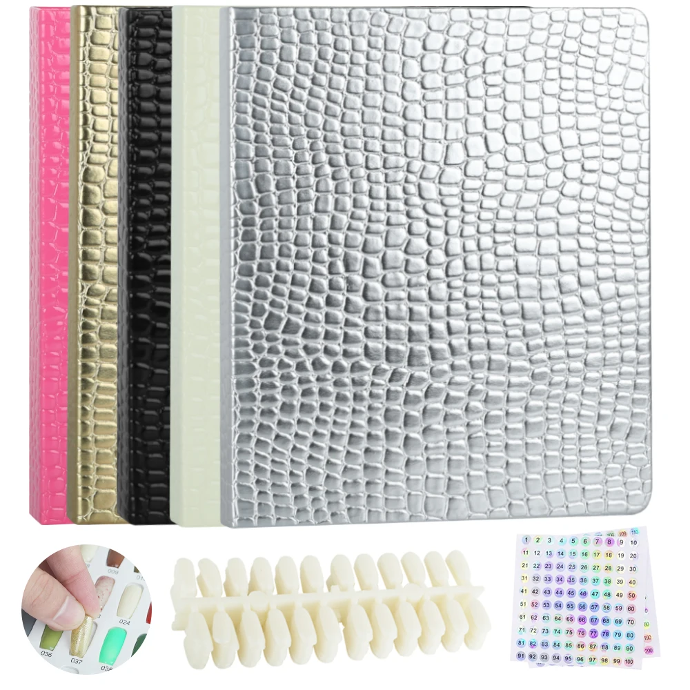 New 308/216/160/120 Professional Model Nail Polish Color Leather Cover Display Bookshelf Color Card Chart Painting Nail Art Tool