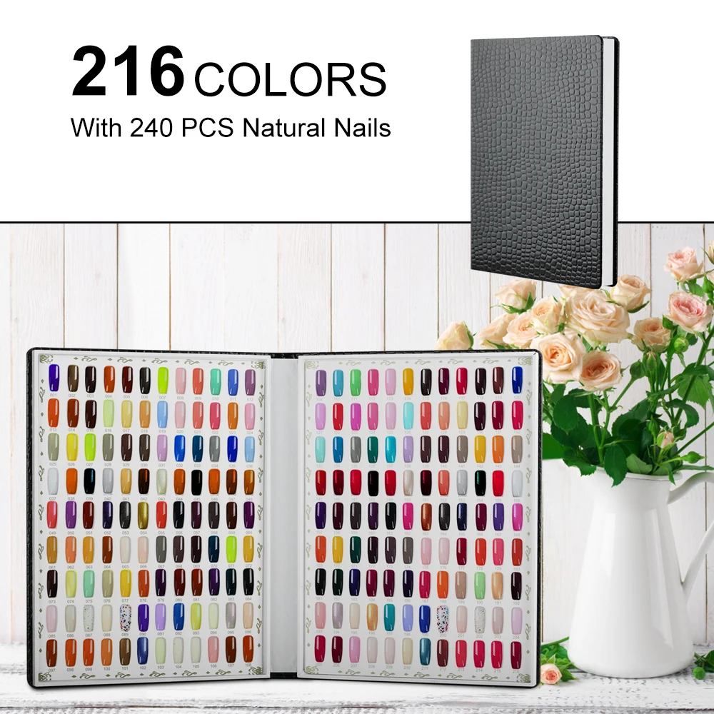 New 308/216/160/120 Professional Model Nail Polish Color Leather Cover Display Bookshelf Color Card Chart Painting Nail Art Tool