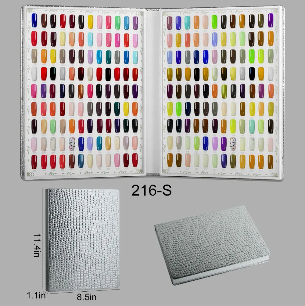 New 308/216/160/120 Professional Model Nail Polish Color Leather Cover Display Bookshelf Color Card Chart Painting Nail Art Tool