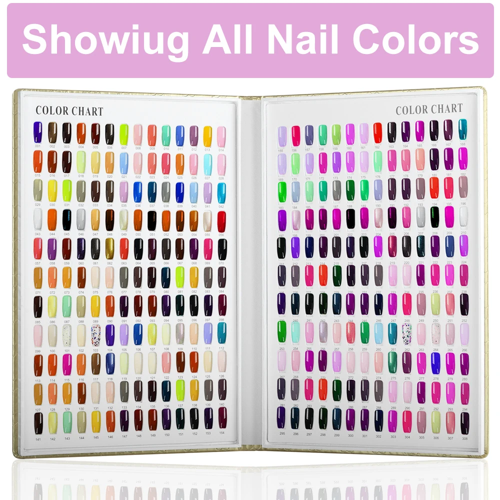 New 308/216/160/120 Professional Model Nail Polish Color Leather Cover Display Bookshelf Color Card Chart Painting Nail Art Tool