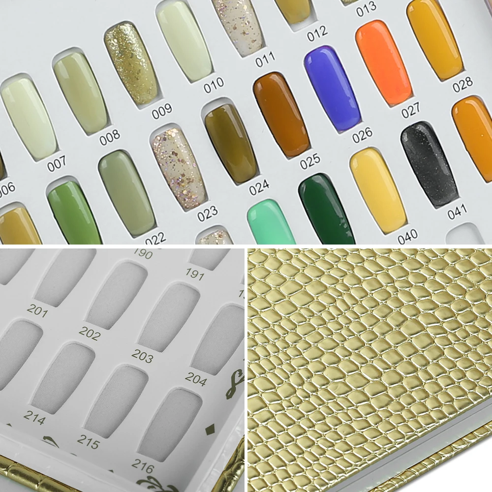 New 308/216/160/120 Professional Model Nail Polish Color Leather Cover Display Bookshelf Color Card Chart Painting Nail Art Tool