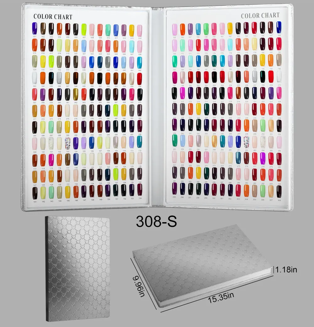 New 308/216/160/120 Professional Model Nail Polish Color Leather Cover Display Bookshelf Color Card Chart Painting Nail Art Tool