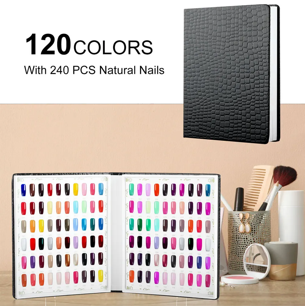 New 308/216/160/120 Professional Model Nail Polish Color Leather Cover Display Bookshelf Color Card Chart Painting Nail Art Tool