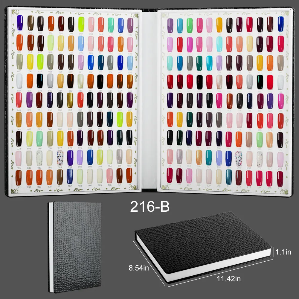 New 308/216/160/120 Professional Model Nail Polish Color Leather Cover Display Bookshelf Color Card Chart Painting Nail Art Tool