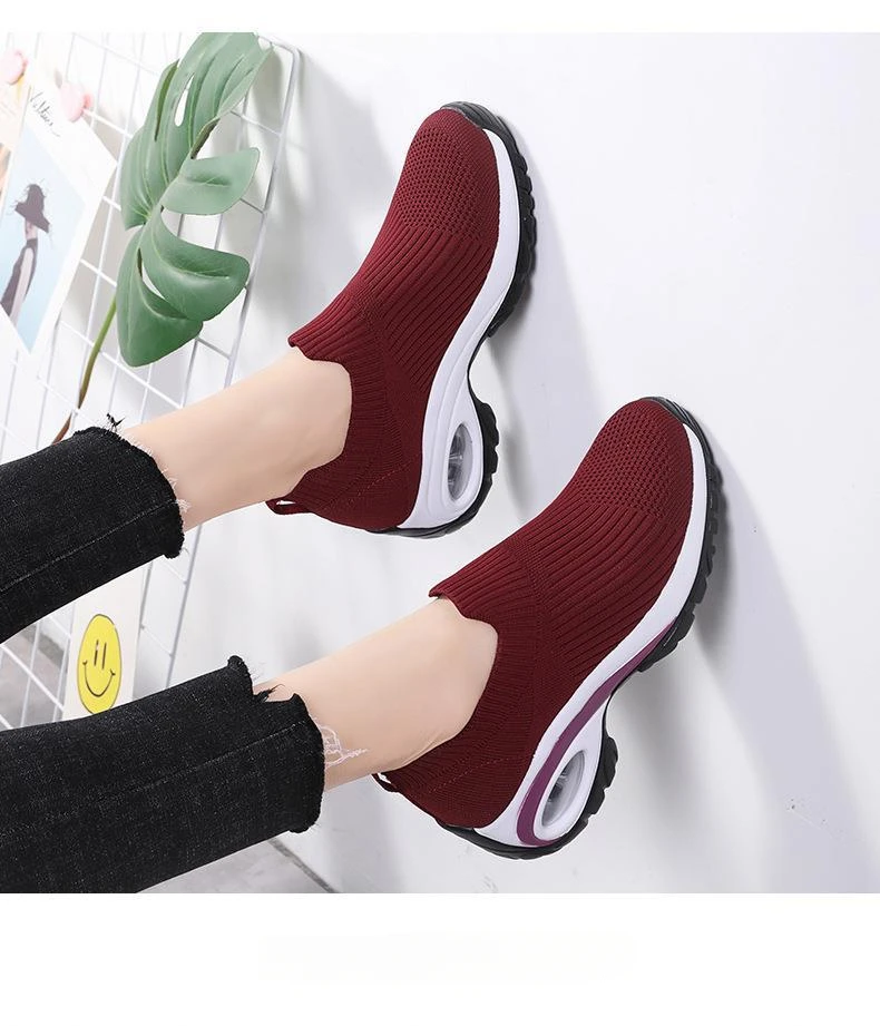 2024 Summer New Women Fashion Casual Sport Shoes Wedge Platform Sneakers Ladies Breathable Vulcanized Shoes
