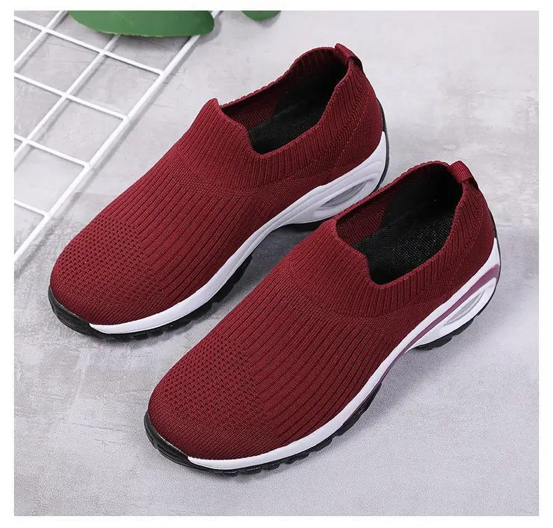2024 Summer New Women Fashion Casual Sport Shoes Wedge Platform Sneakers Ladies Breathable Vulcanized Shoes