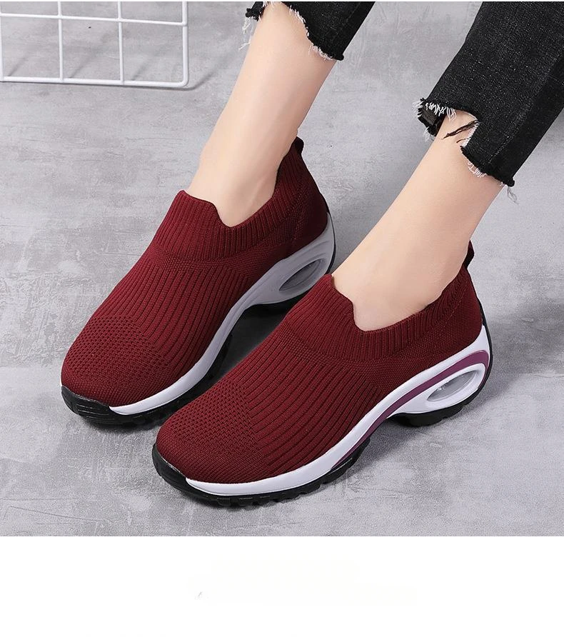 2024 Summer New Women Fashion Casual Sport Shoes Wedge Platform Sneakers Ladies Breathable Vulcanized Shoes