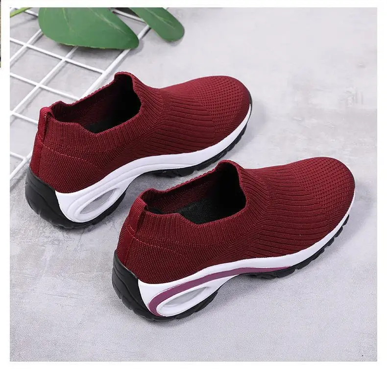 2024 Summer New Women Fashion Casual Sport Shoes Wedge Platform Sneakers Ladies Breathable Vulcanized Shoes