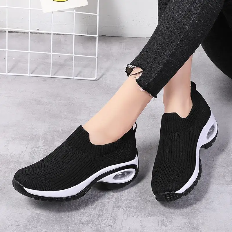 2024 Summer New Women Fashion Casual Sport Shoes Wedge Platform Sneakers Ladies Breathable Vulcanized Shoes