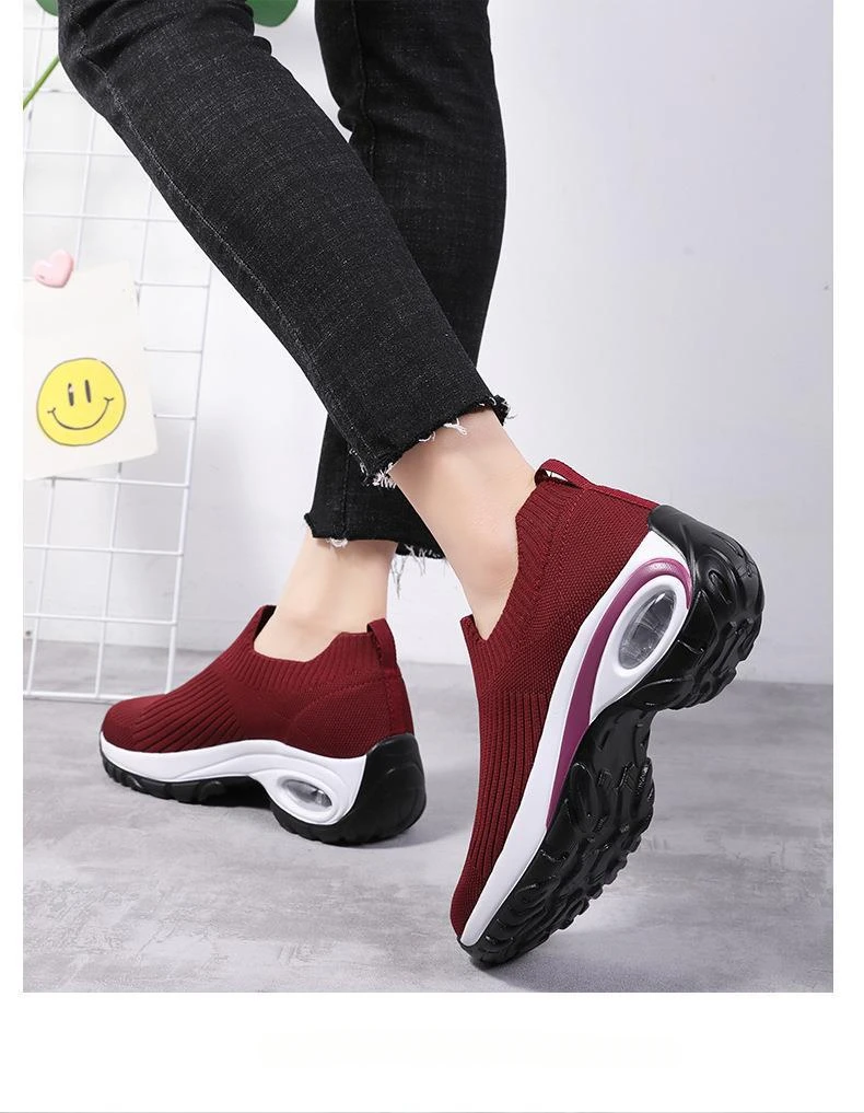 2024 Summer New Women Fashion Casual Sport Shoes Wedge Platform Sneakers Ladies Breathable Vulcanized Shoes