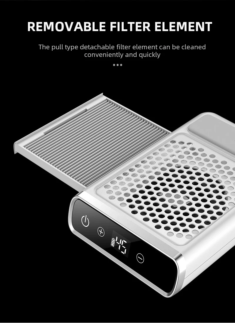 Powerful Nail Dust Vacuum Collector Professional Nail Dust Extractor With Reusable Filter Manicure Equipment Adjustable Speed