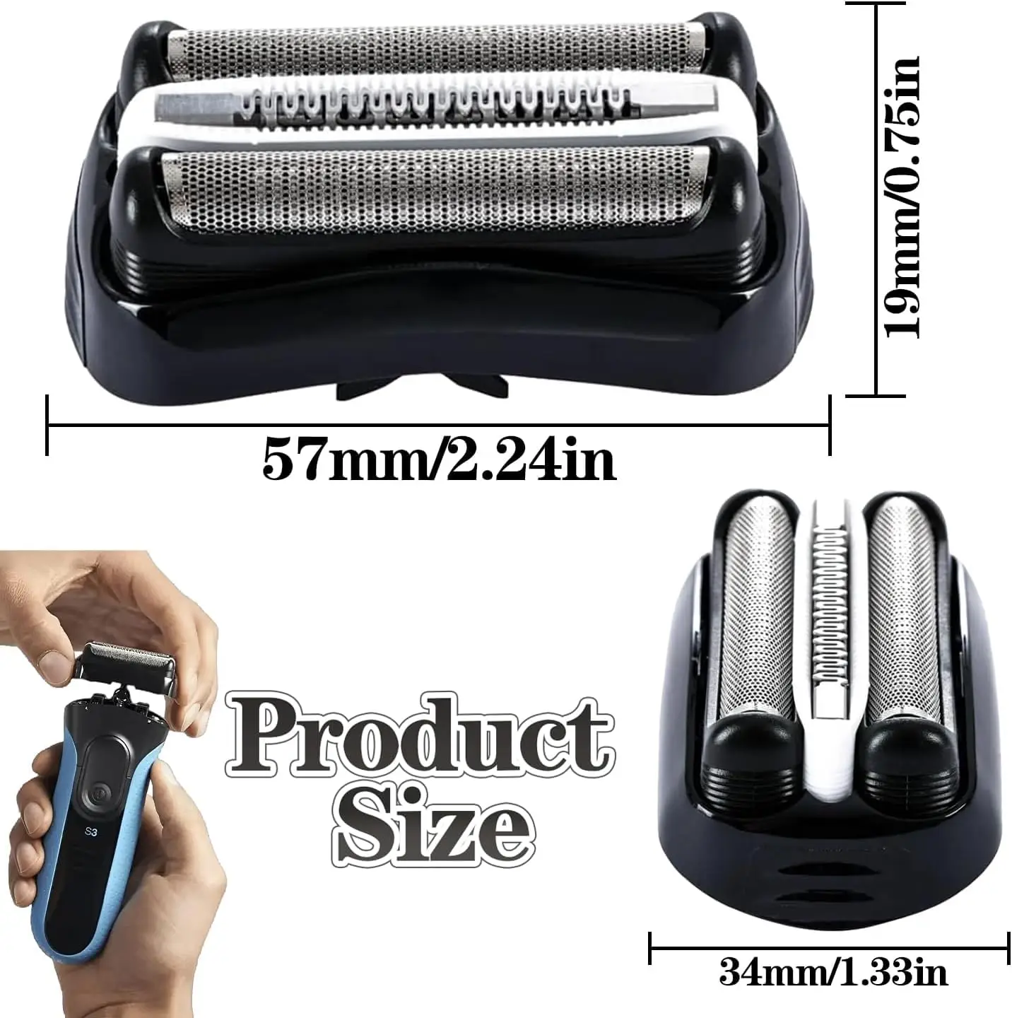 YUKU 32B Shaver Replacement Head for Braun Series 3 3000s 3010s 3020s 3030s 3040s 300s 301s 310s 320s 330s 340s Electric Shaver