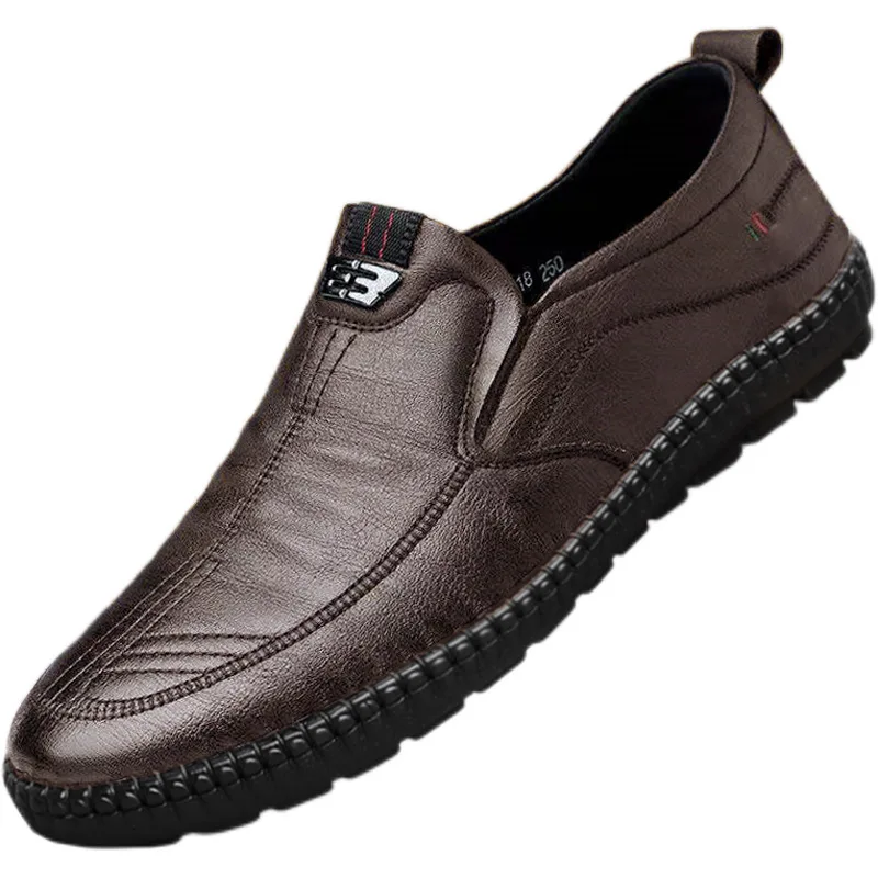 Spring Autumn New Men's Leather Shoes Business soft soled casual footwear Fashion versatile flat Comfortable light male shoes