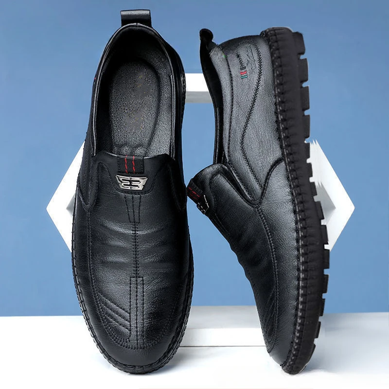 Spring Autumn New Men's Leather Shoes Business soft soled casual footwear Fashion versatile flat Comfortable light male shoes