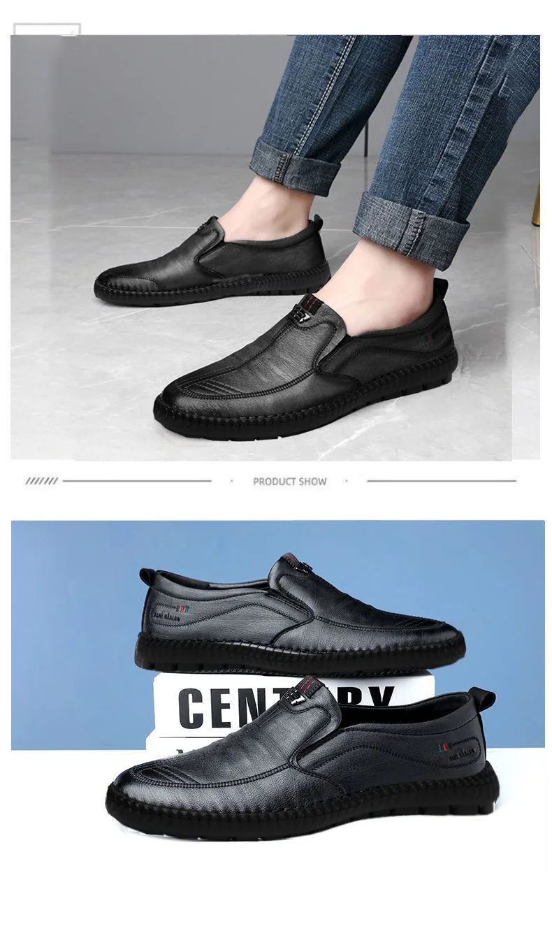 Spring Autumn New Men's Leather Shoes Business soft soled casual footwear Fashion versatile flat Comfortable light male shoes