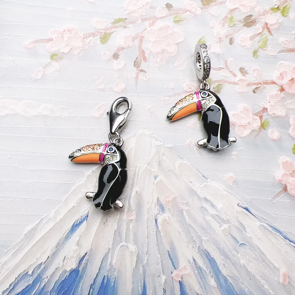 Colourful Touca Charms Pendant European Style Pure 925 Sterling Silver Cute Fashion Jewelry Club for Women & Men