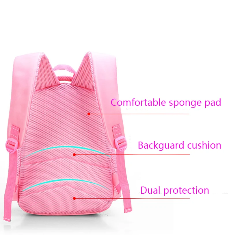Pink Cat Children Girl Backpack Bowknot Kid School Bag Cartoon Bookbag Cute Princess Kindergarten Primary School Girl Backpack