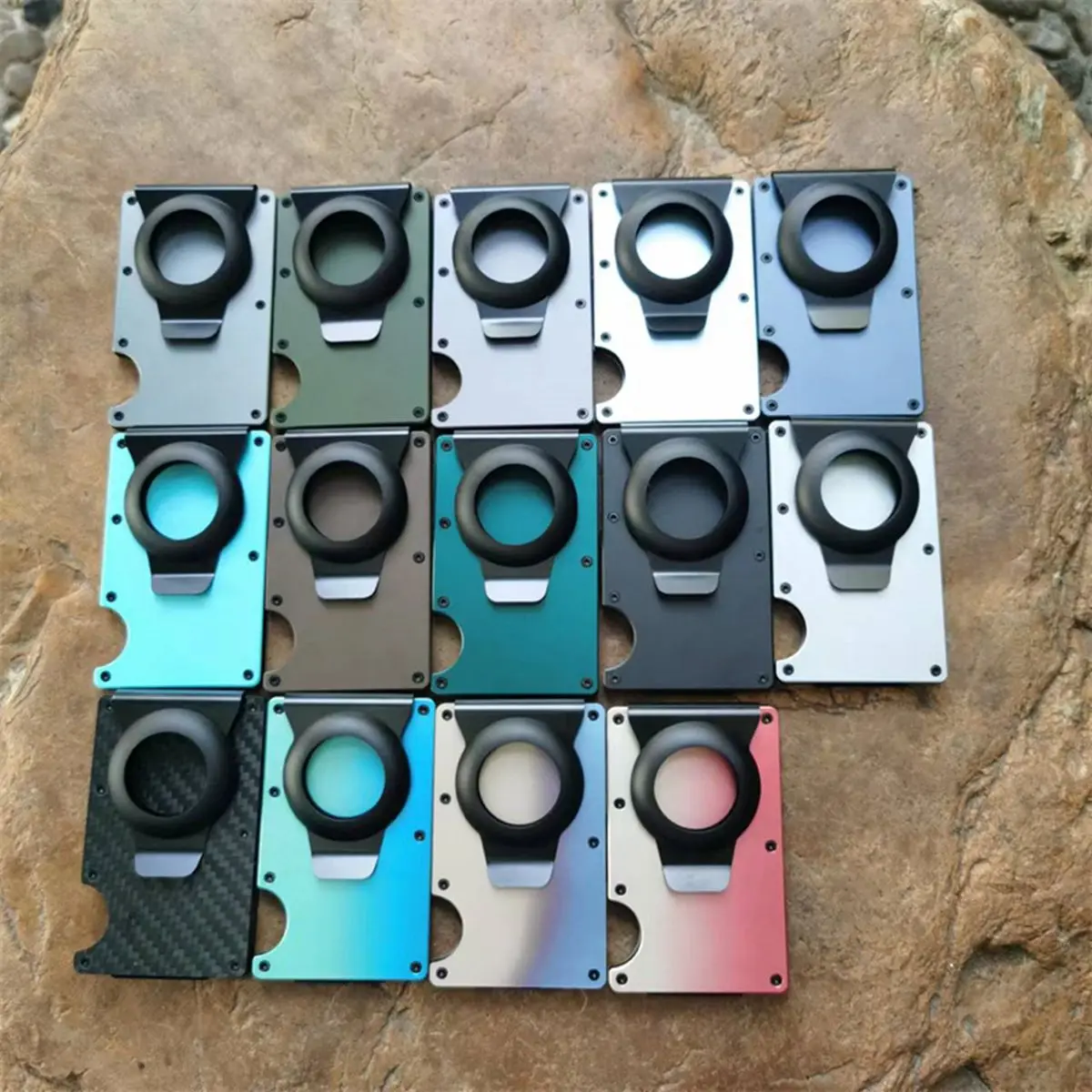 1PC For AirTag Wallet New Metal Men Credit ID Card Holder Case Slim Anti-lost Protective Air Tag Carteira Luxury