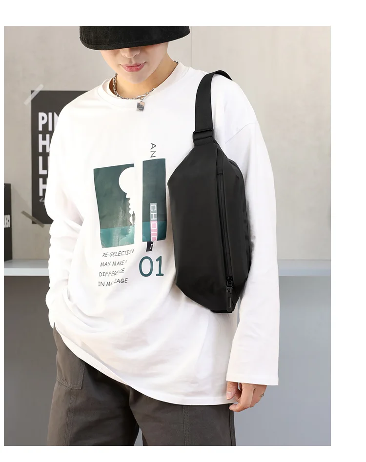 New Outdoor Casual Fashion Waist Bag Men's Shoulder Crossbody Bag Multi-purpose Waterproof Travel Chest Portable and Durable