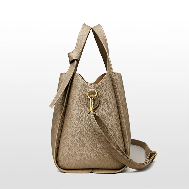 Retro Fashion Simple New Texture Large Capacity Shoulder Bag Women's Handbags Portable Messenger Bucket Bag