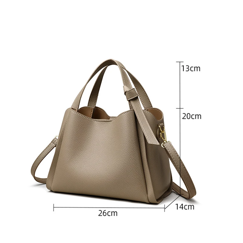 Retro Fashion Simple New Texture Large Capacity Shoulder Bag Women's Handbags Portable Messenger Bucket Bag